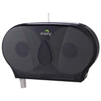 Dolphy twin jumbo abs toilet roll dispenser - black