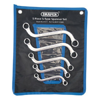 Draper Tools 5 Piece S Type (Obstruction) Ring Spanner Set DRA07211