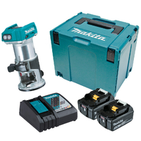 Makita 18V Brushless Laminate Trimmer 5.0Ah Set DRT50RTJ