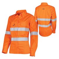 TRu Workwear Womens Ripstop Vented L/S Hi-Vis Shirt With Reflective Tape DSW1169T1