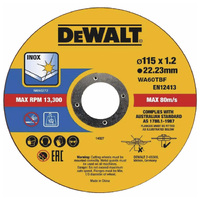 DeWalt 115mm x 1.2 x 22.23mm Thin Cut High Performance Bonded Disc 10pk DT43921-QZ