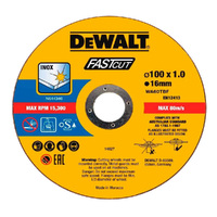 DeWalt 100mm x 1.0 x 16.0mm Thin Fast Cut High Performance Bonded Disc 10pk DT43970-QZ