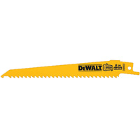 DeWalt 152mm (6") 6 TPI Bi-Metal Reciprocating Saw Blade 5pc DW4802