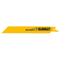 DeWalt 152mm (6") 10 TPI Bi-Metal Reciprocating Saw Blade 5pc DW4806