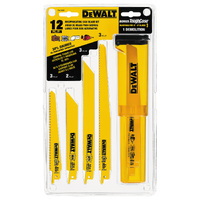 DeWalt 12pc Bi-Metal Reciprocating Saw Blade Set with Case DW4892