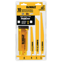 DeWalt 10pc Bi-Metal Reciprocating Saw Blade Set with Case DW4898