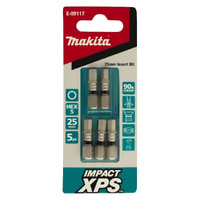 Makita HEX5 x 25mm Impact XPS Insert Bit (5pk) E-09117