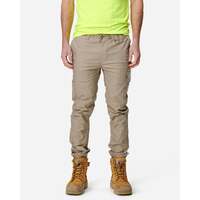 Mens Cuffed Elastic Waist Pant Stone