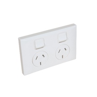 CMS Electracom 'C' Type Double GPO - White