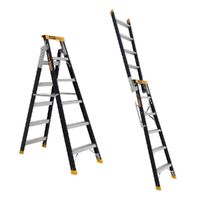 Gorilla Ladders Dual purpose ladder 6 Step (1.75 - 3.13m) Pro-Lite Fibreglass 150kg Industrial FDM006-PRO