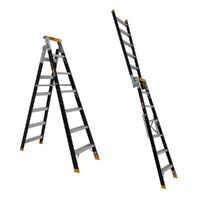 Gorilla Ladders Dual purpose ladder 7 Step (2.05 - 3.74m) Pro-Lite Fibreglass 150kg Industrial FDM007-PRO