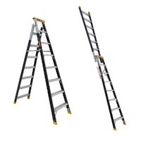 Gorilla Ladders Dual purpose ladder 8 Step (2.35 - 4.35m) Pro-Lite Fibreglass 150kg Industrial  FDM008-PRO
