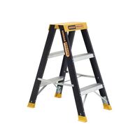 Gorilla Ladders Double sided A-frame ladder 3 Step (0.85m) Pro-Lite Fibreglass 150kg Industrial FSM003-PRO