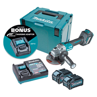Makita 40V Max Slide Switch Angle Grinder (AWS Compatible) 4.0ah Set GA023GM202