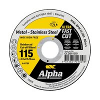 Alpha 115 x 1.0mm Cutting Disc Bulk GCDS11510