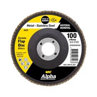 Alpha 100mm Z120 Grit Zirconia Flap Disc Bulk GFDSS100120