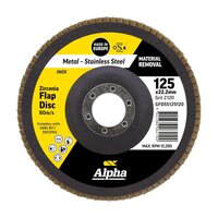 Alpha 125mm Z120 Grit Zirconia Flap Disc Bulk GFDSS125120