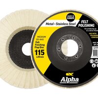 Alpha 115mm Medium D5-H40 Felt Polishing Flap Disc Bulk GFPM115