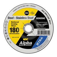 Alpha 180 x 6.5mm Metal XTRA Grinding Disc Bulk GGDGM18060