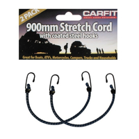 Carfit Heavy Duty Stretch Cord with Coated Steel Hooks 900mm 2x Pack