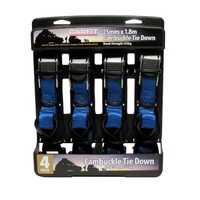 Carfit Cambuckle Tie Down 25mm x 1.8m 4x Pack