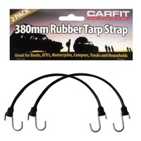 Carfit Heavy Duty Rubber Tarp Strap with Steel Hooks 300mm 2x Pack
