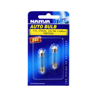 Narva 24V 5W SV8-5.8 C5W Festoon Globes 2x Pack