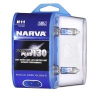 Narva 48548BL2 H11 12V 55W Platinum Plus 130 Halogen Headlight Globes, Twin Pack