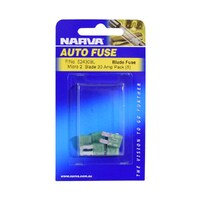 Narva 52430BL 30 Amp Green Micro 2 Blade Fuse (Pack Of 5)