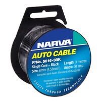 Narva 50A 6mm Black Single Core Cable (3M) 5816-3Bk