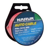 Narva 50A 6mm Red Single Core Cable (3M) 5816-3Rd