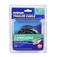 Narva 5A 2.5mm 5 Core Trailer Cable (10M) Red; Green; Yellow; White; Brown 5852-10Tc
