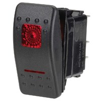 Narva 63125BL 12 Volt Illuminated Off/On Sealed Rocker Switch (Red)