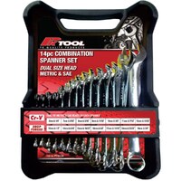 PK Tools Metric & Sae Combination Spanner Set 14 Piece PT10172