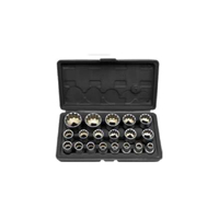 PK Tool Socket Set 19pc 1/2'' DR Multi-Drive Profile. Metric 8 to 32mm, SAE 5/16'' to 1-1/4'', Star Bolts (E type) 10 to 24
