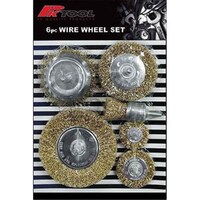 PK Tools Flat & Cone Wire Wheel Brush Set 6 Piece RG1302
