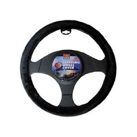 PC Covers 38cm Steering Wheel Cover Fur Feel Black