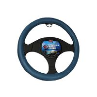 PC Covers 38cm Steering Wheel Cover Smooth Leather Look Blue