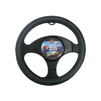 PC Covers 38cm Steering Wheel Cover Rough Leather Look Grey