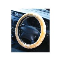 PC Covers 38cm Steering Wheel Cover Sheep Skin Beige
