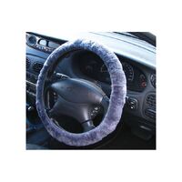 PC Covers 38cm Steering Wheel Cover Sheep Skin Charcoal
