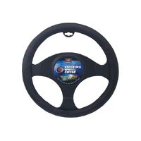 PC Covers 38cm Steering Wheel Cover With Raised Red Stitching Black