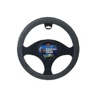PC Covers 38cm Steering Wheel Cover With Raised White Stitching Grey