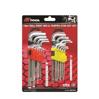 PK Tools Metric Ball End Hex & Tamper Proof Star Key Set 18 Piece RG7608