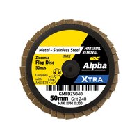 Alpha R Type 50mm Z40 Grit XTRA Mini Flap Disc Bulk GMFDZ5040