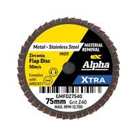 Alpha R Type 75mm Z40 Grit XTRA Mini Flap Disc Bulk GMFDZ7540