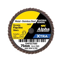 Alpha R Type 75mm Z80 Grit XTRA Mini Flap Disc Bulk GMFDZ7580