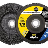 Alpha 178mm Black Coarse XTRA Clean & Strip Disc Bulk GSPD178BC