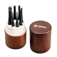 Groz PP/8/WD/ST Pin Punch Set - Wooden Case 100mm 8 Piece GZ-25580
