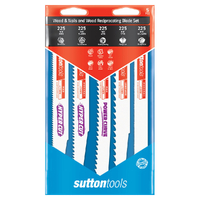 Sutton Tools 5 Pce Wood Cutting Reciprocating Blade Set H5900005